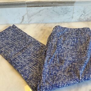 Chico's Blue and White Patterned Trousers